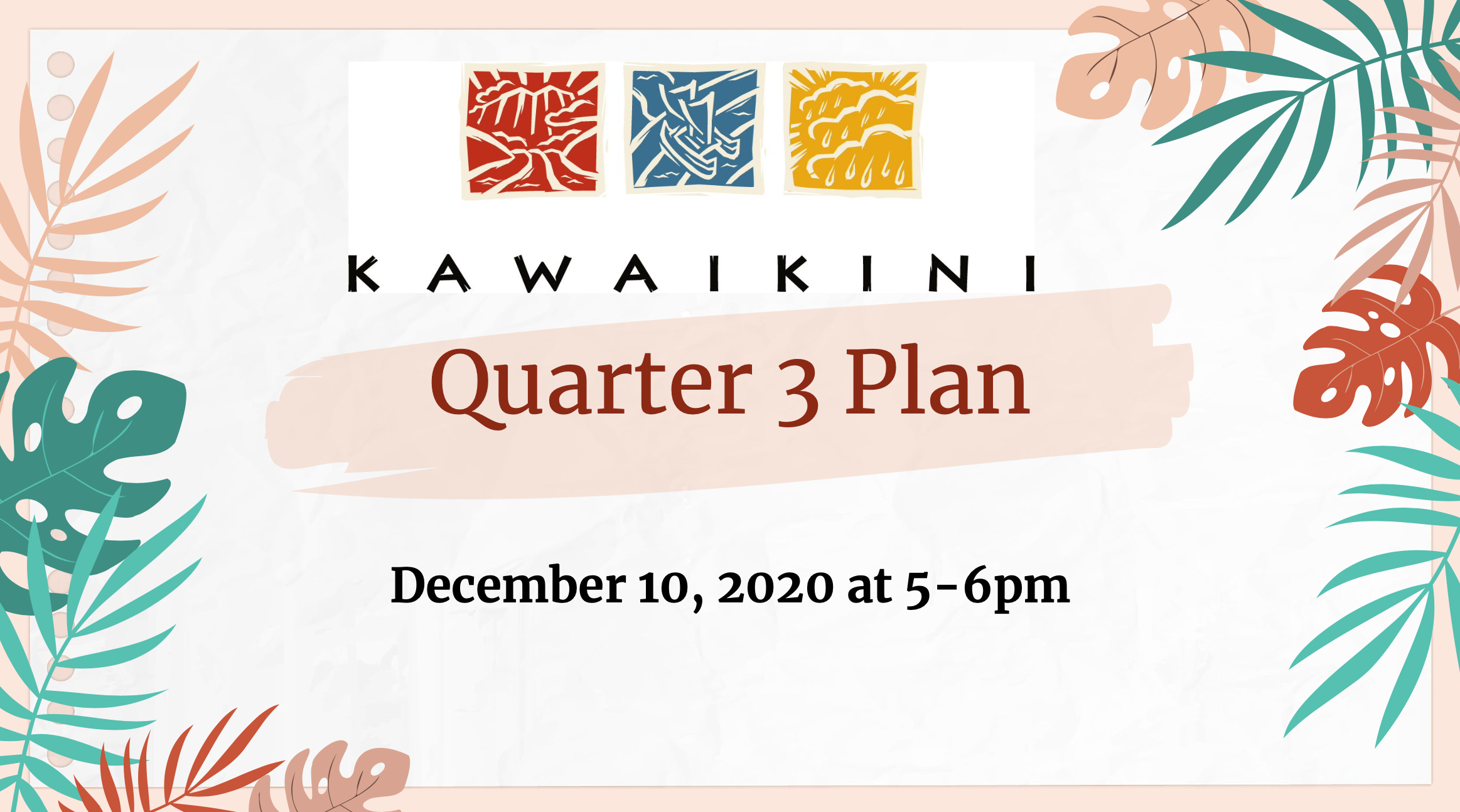 Quarter 3 Plan