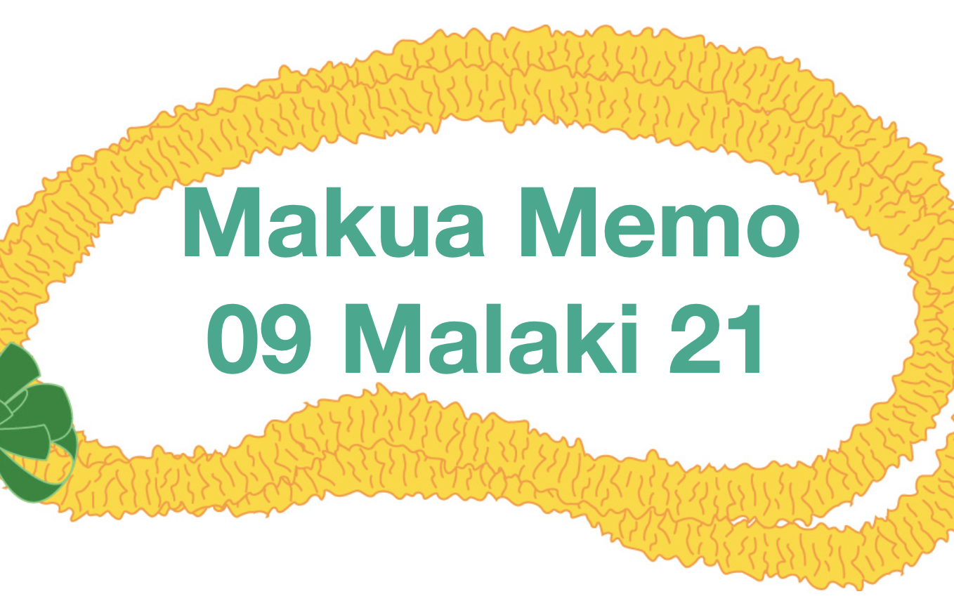 Makua Memo 3.9.21